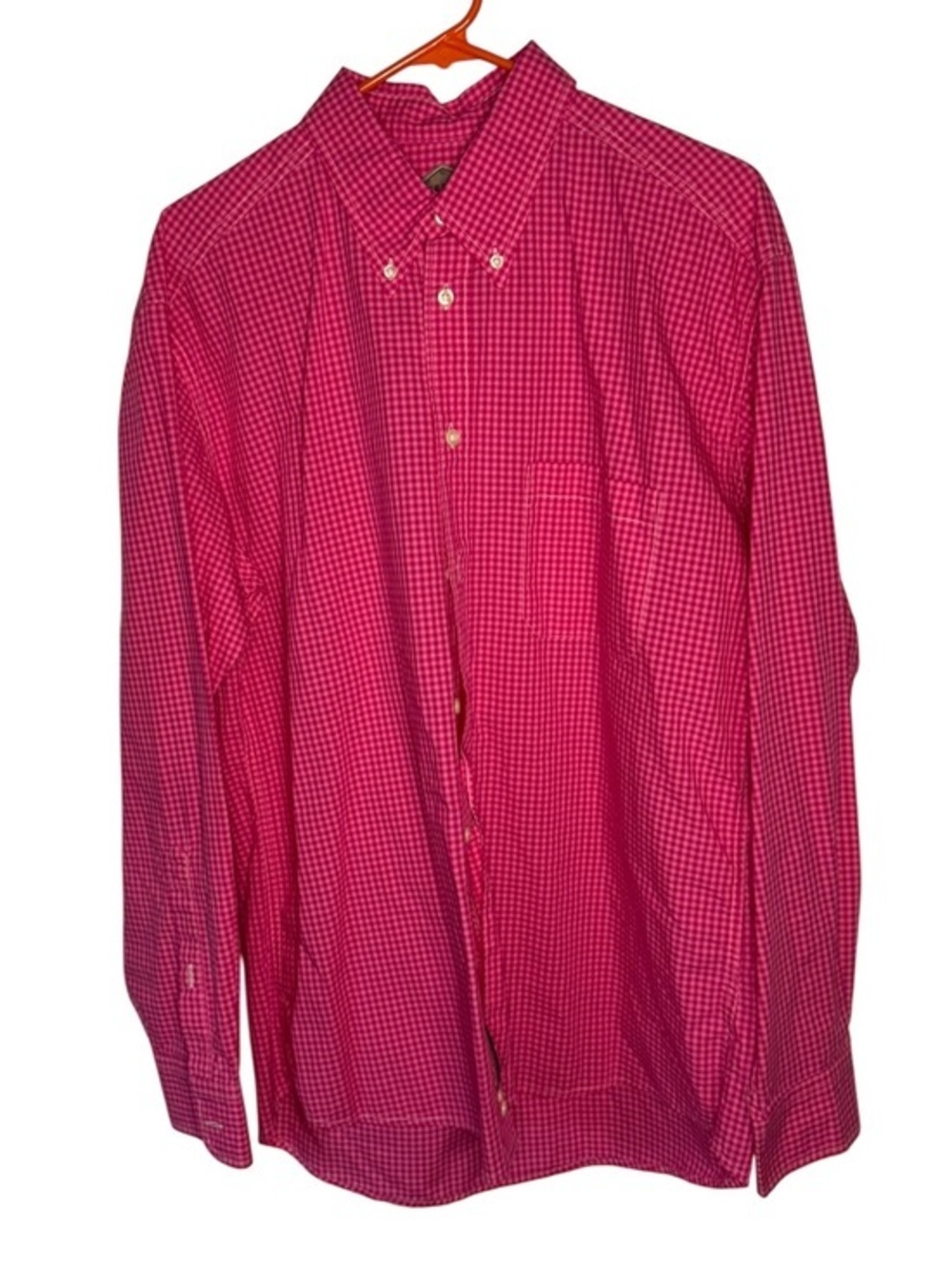 Bills Khakis Classic Fit Hot Pink Pink Checked Button‎ Down Shirt Size Large